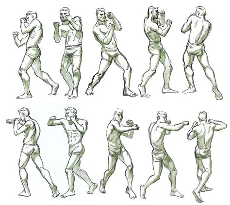 Different skeleton poses set isolated on black dark background vector illustration. . Boxer pose reference